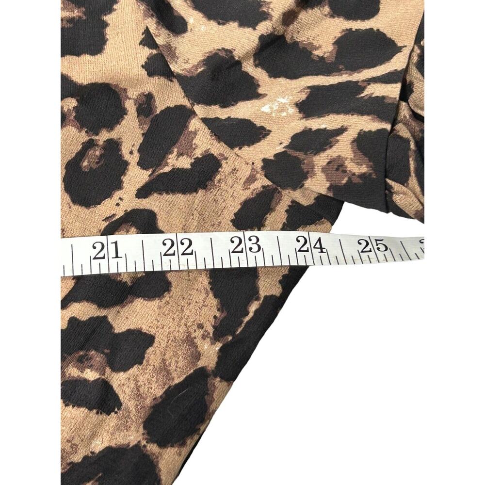 Shein Curve Dress Size 3XL Animal Print Short Sleeve Ruffle V-Neck Faux Wrap - Picture 12 of 15